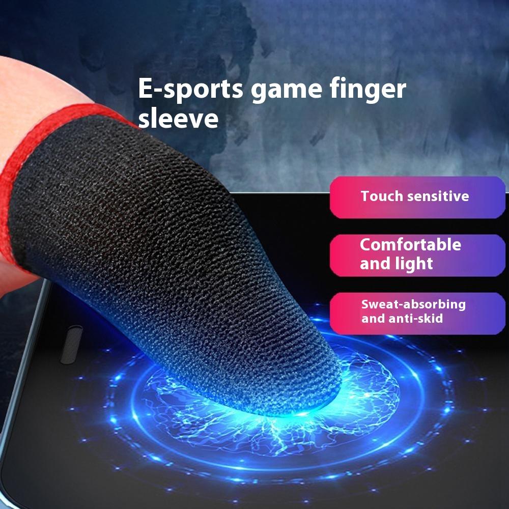 1Pair Gaming Finger Sleeves Anti-Slip Touchscreen Ultra-Thin Finger Cover for Mobile Games/E-Sports