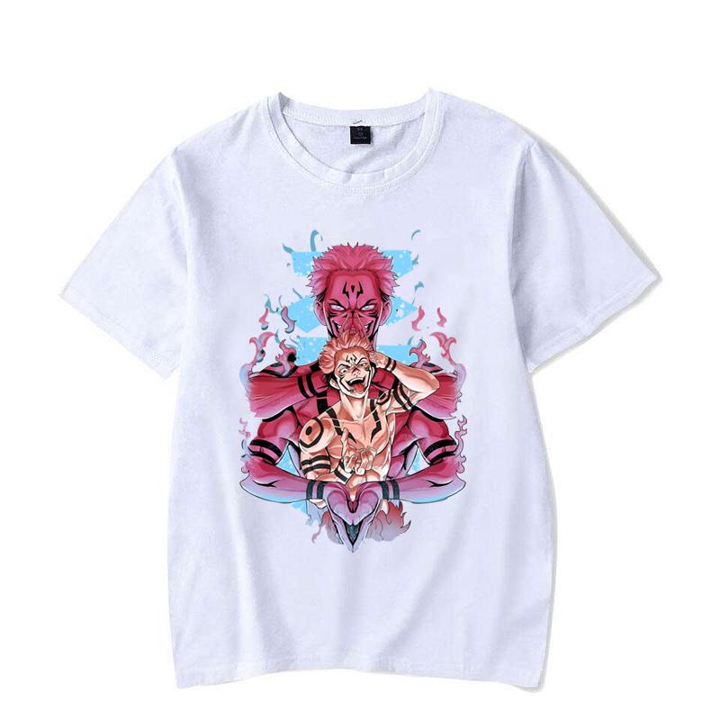 New Anime Ryomen Sukuna Print T-shirt Women's Men's Fashion Casual Summer Unisex Anime Short Sleeve Shirts Tee