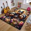 Yorkies In a Floral Wonderland Patterned Carpet, Non Slip Mat Suitable for Living Room and Bedroom Sofas