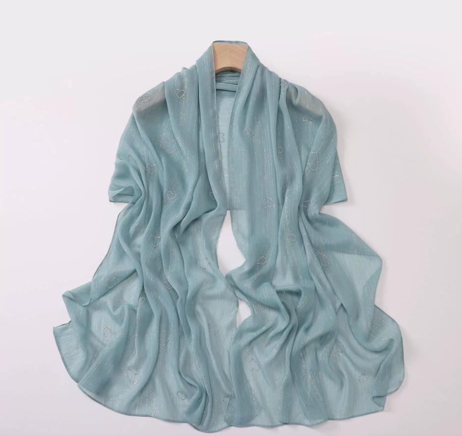 New Muslim Crinkle Chiffon Hijab With Rhinestones Glitter Shimmer Scarf For Women Solid Headscarf Wraps Islamic Headband Turban