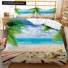 Beach Duvet Cover Set Summer Ocean Bedding Set Hawaiian Marine Sea Waves 3D Print Starfish Polyester Comforter Cover Queen King