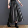 DIMANAF Plus Size Women Floral Linen Skirts Female Elastic Basic High Fashion Japanese Dress