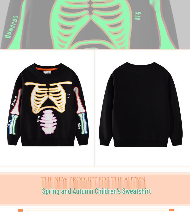 Glow-in-the-Dark Halloween Boys' Cotton Sweatshirt