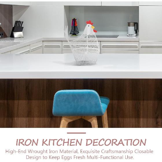 ABOOFAN Chicken Wire Egg Basket Egg Holder Farmhouse Rustic Vintage Rooster Decor Wire Basket for Collecting and Countertop Egg Storage (White)