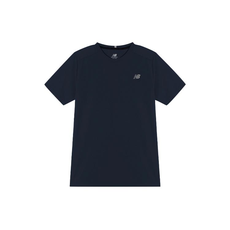New Balance Men s New Balance Logo Alphabet Printing Sports Round Neck Navy Blue MT11205-ECL S