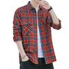 Autumn/winter Cotton Shirt Trend Plaid Lamb Wool Thickened Plaid Warm Shirt for Men