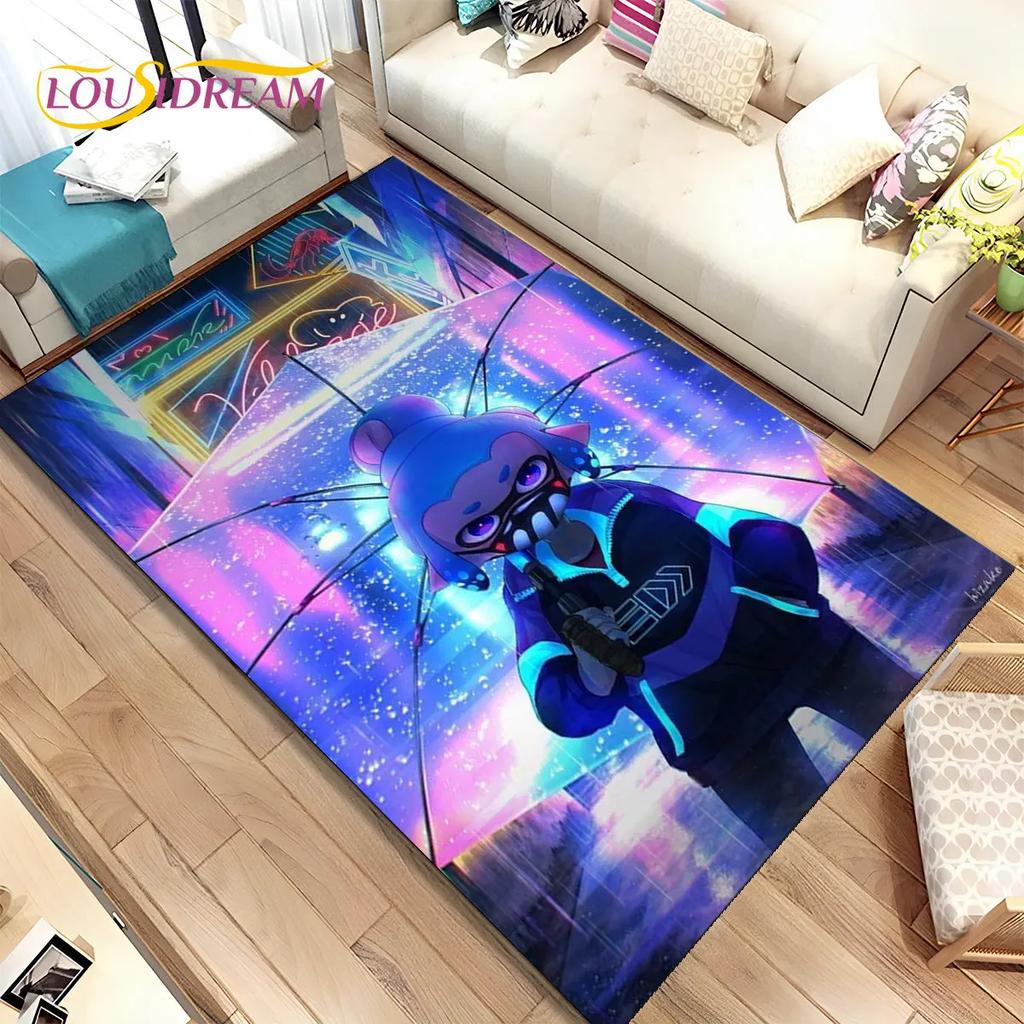 Games,Splatoon, Cartoon Gamers Area Rug,Carpet Rug for Living Room Bedroom Sofa Doormat Decoration, Kid Play Non-slip Floor Mat
