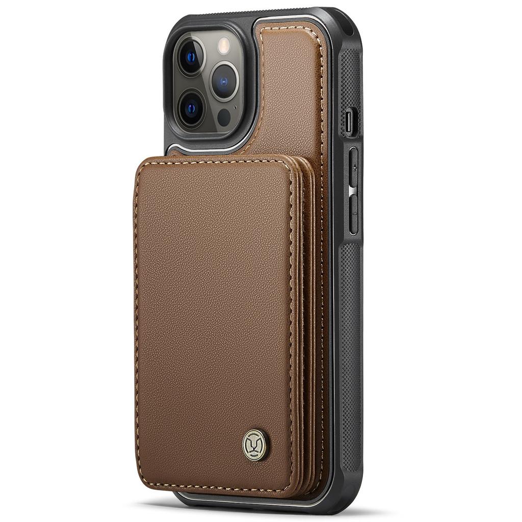 For iPhone 12 Pro Max Case Leather Mobile Cover with Detachable Magnetic Card Bag
