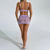 Lavender Lace Lingerie Set With Bra Skirt Bow And Matching Panties