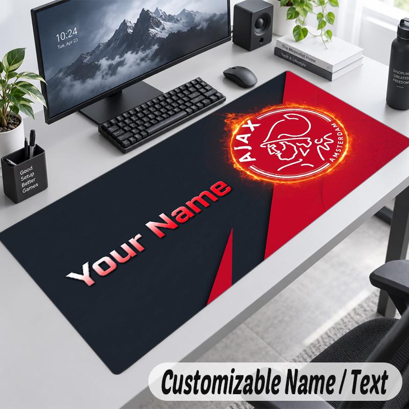 Custom Name Text Mouse Pad Ajax Amsterdam Personalized Desk Pad For Work And Gaming