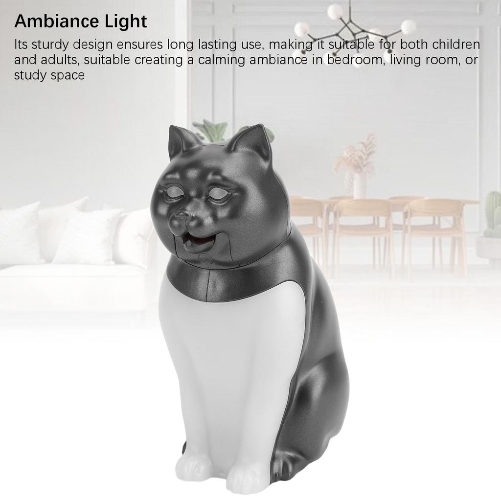 Cute Night Light Small Cat Figurine Ambiance Decoration Lamp for Bedroom Bedside Living Room Camping Tent