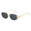 Frameless sunglasses, irregular trimming, multi-deformation, small frame, European and American trend sunglasses, fashionable and high-end sunglasses.