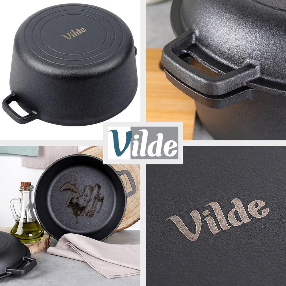 Cast Iron Pot, Roasting Pan, Frying Pan, 2 In 1, 26 Cm