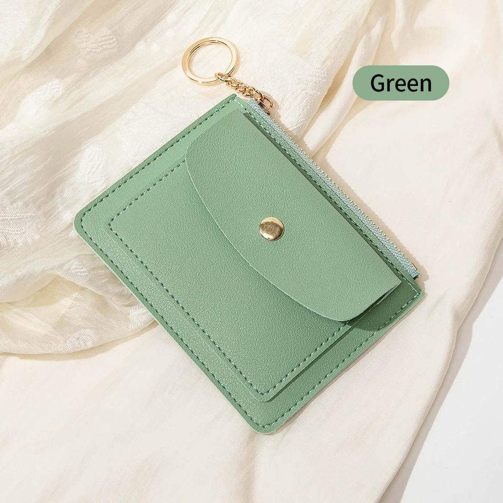 New Ultra-thin Card Bag, Short Zipper Women's Wallet, Fashionable and Simple Keychain, Coin Change Bag.