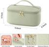 Large Capacity Portable Cosmetic Bag Storage Bag with Handle Partition Layer Green 23.8*16.5*12cm