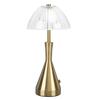 Gold Cordless Desk Lamp Rechargeable 3 Color Touch Dimmable Bedroom Crystal Lamp for Restaurant Dini