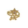 Medieval Small Fragrant Style French Retro Star Full Diamond Tassel Open Ring Niche Design Light Luxury High-End Accessories