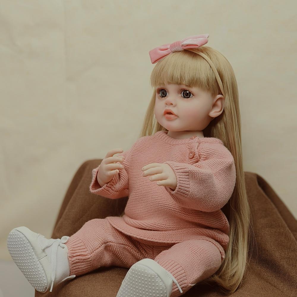 55cm Miękka silikonowa zabawka winylowa na całe ciało Reborn mała dziewczynka lalka Betty realistyczna noworodek peruka włosy prezenty dla dzieci zabawki