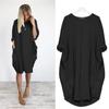 Women's Casual Loose Pocket Long Sleeved Chubby Girl Dress