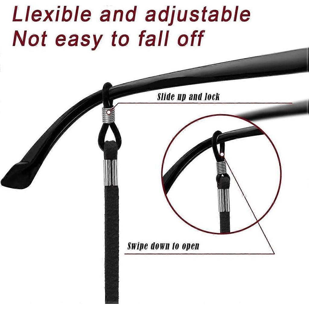 Glasses Strap(6 PCS) Sports Eyeglass StrapAdjustable Sunglasses Lanyard Neck Holders Cord Retainer for Men Women