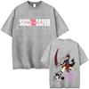 Washed Vintage Anime Soul Eater Maka Albarn Soul Evans Graphic Tshirt Mens Retro Manga T Shirts Men Cotton Oversized Tshirts