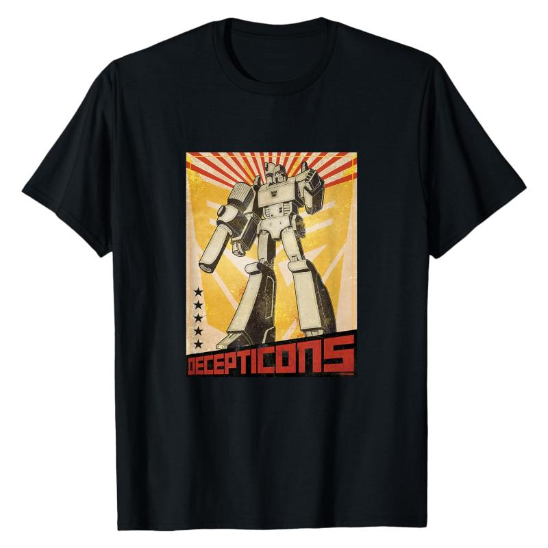 Decepticon Megatron Transformers TShirt Classic Villain Robot Print 100 Cotton Crew Neck Fashion Casual Street Tops M
