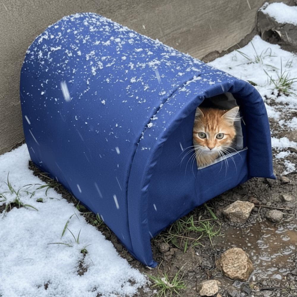 Refugio para Gatos de Exterior a Prueba de Viento Perrera Impermeable Casa para Gatos Duradera para Gatos Callejeros Perros