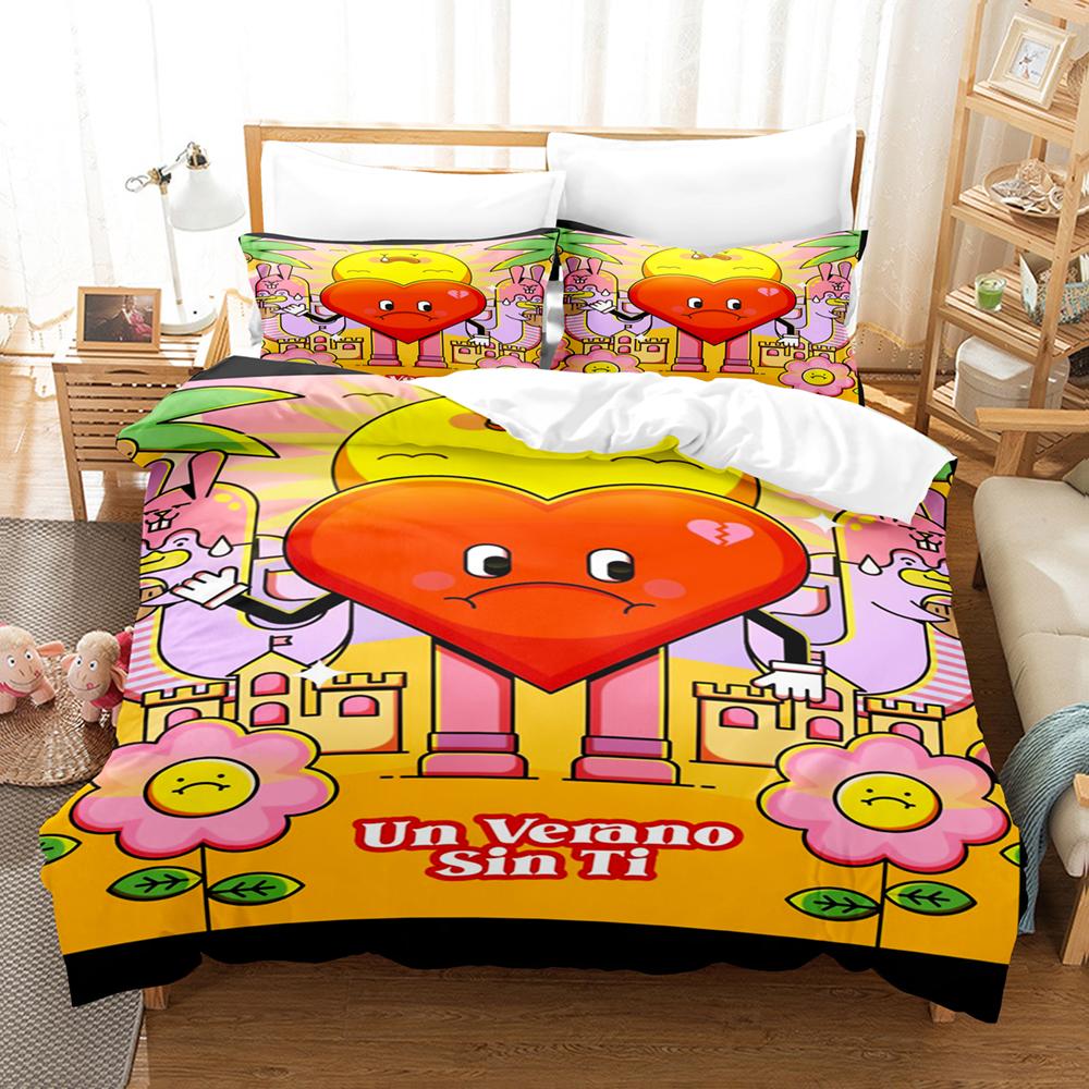 Comforter Popular Bad Bunny Bedding Set Un Verano Sin Ti Comforter Bed Sets Gifts Usa Size Twin Full Queen King Dropshipp