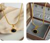 18k Gold Titanium Steel Pendant Necklace - Versatile Non-Fading Jewelry for Women