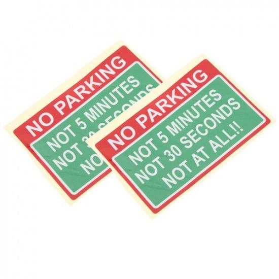 2 Pack Car Open Warning Stickers No Parking Safety Warnings