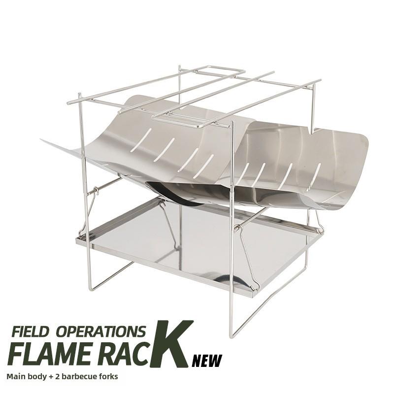 Ultra-Light Foldable Outdoor BBQ Grill & Portable Firewood/Charcoal Stove