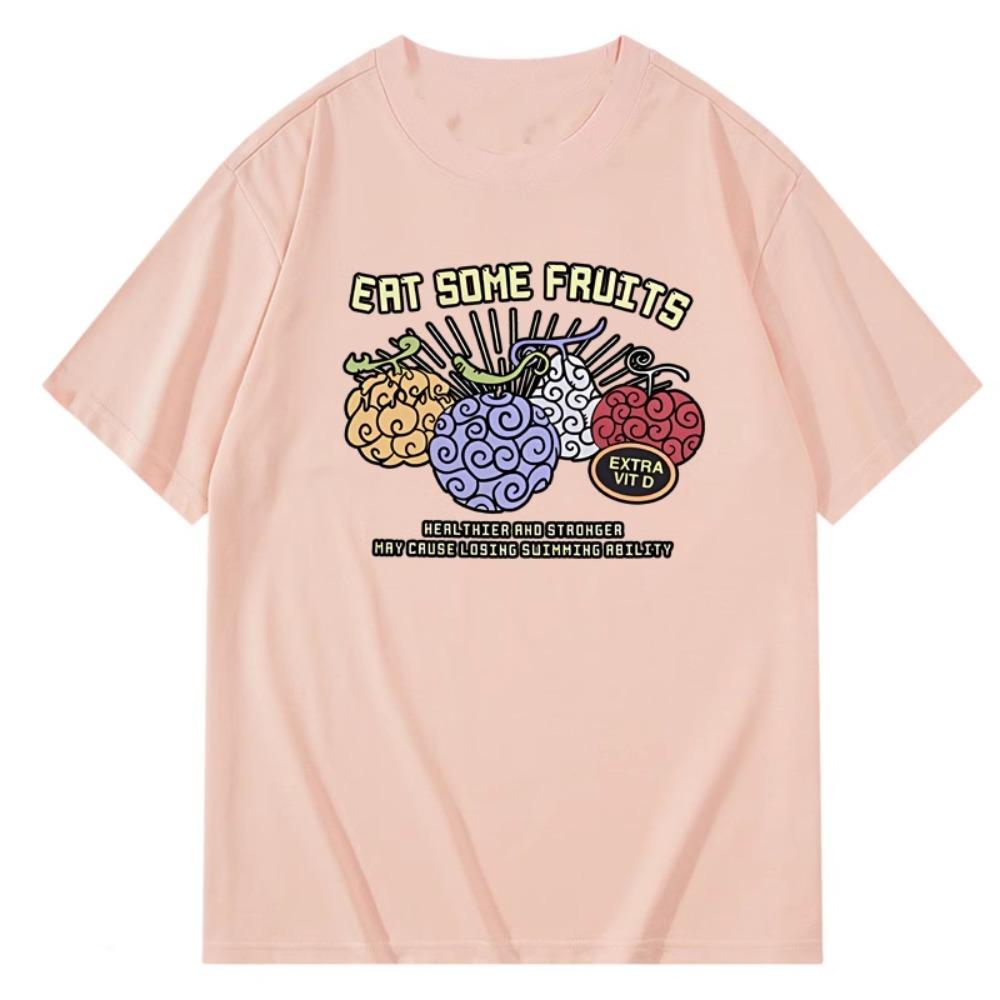 Summer New Anime One Piece Nika Fruit Graphic T Shirts Men's Clothing Loose Casual Women Short Sleeved Tee Couple Top