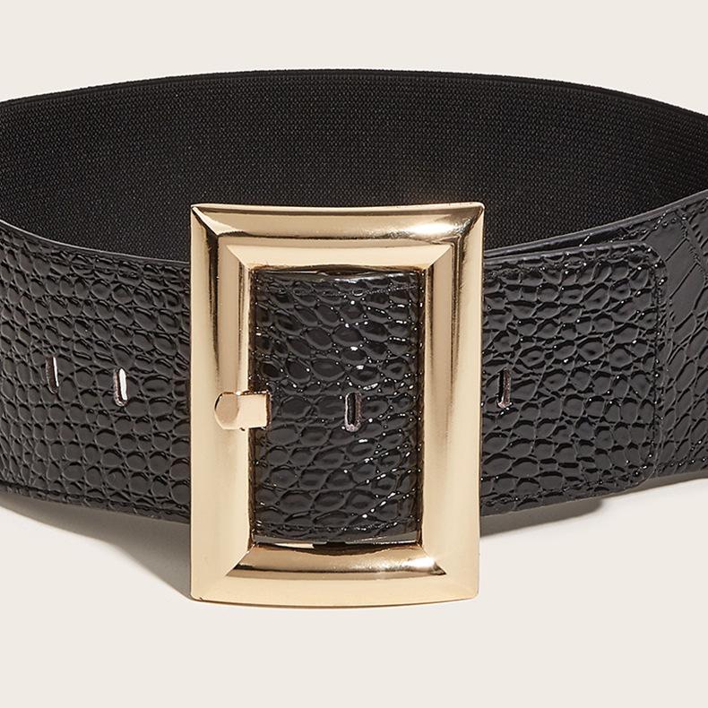 Wind Ladies Wide Belt Retro Elastic Elastic Waist Seal Dress Waist Decoration