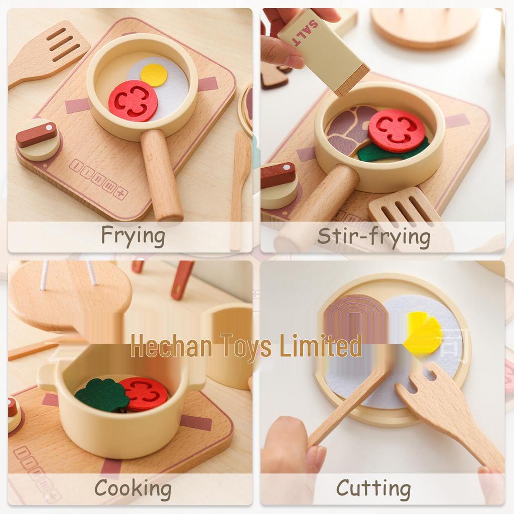 Children's Wooden Pretend Kitchen Playset: Role-Playing Educational Toy