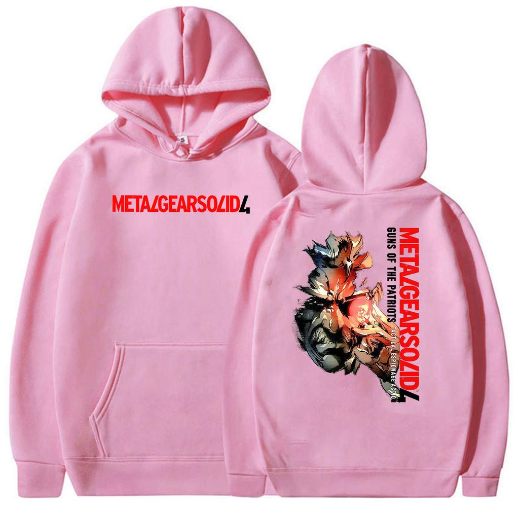 Game Metal Gear Solid 4 Print Hoodie Unisex Vintage Fashion Pullover Sweatshirt Casual Fleece Long Sleeve Hoodies Streetwear