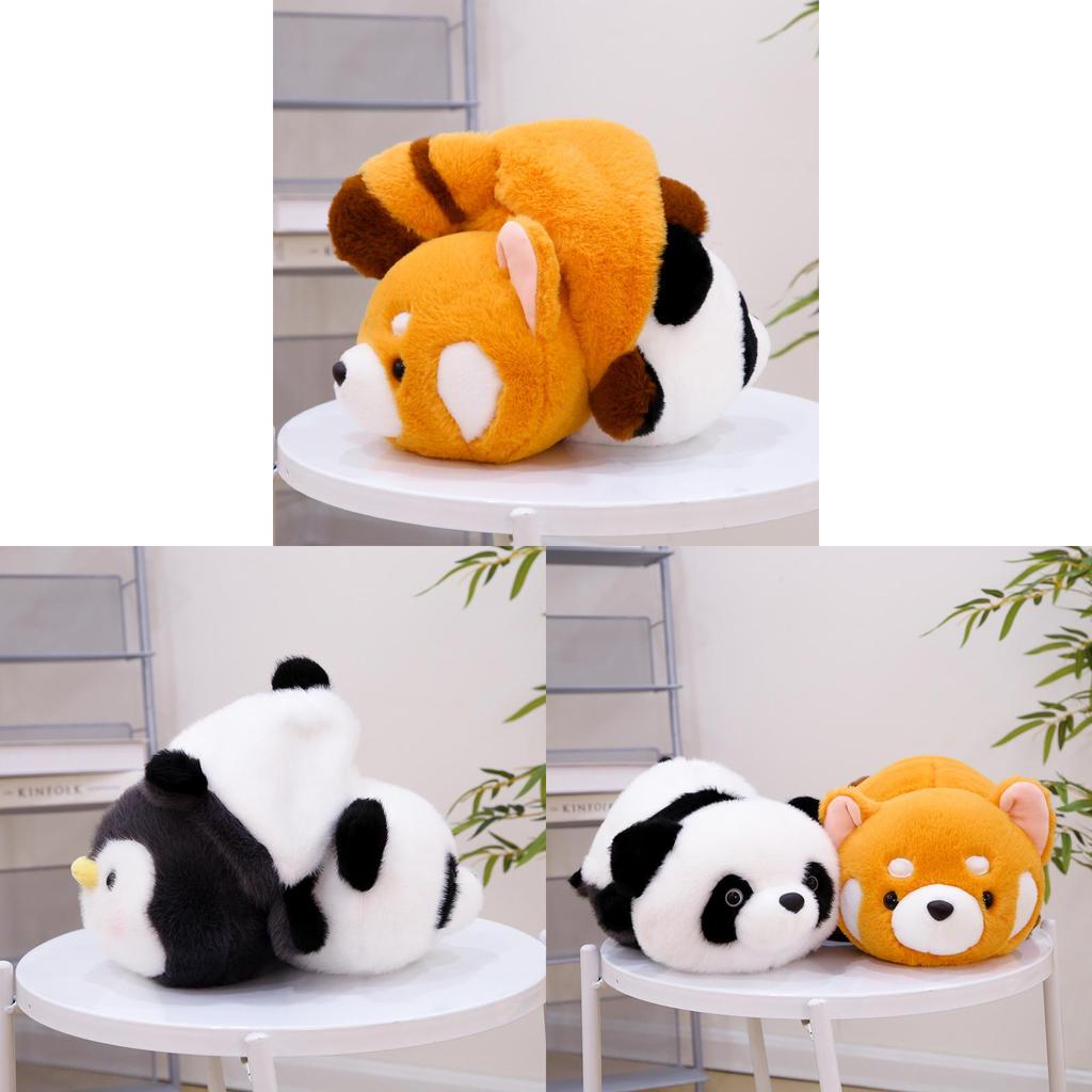 Realistic Panda And Raccoon Plush Toy Soft Pp Cotton Stuffed Animal Pillow