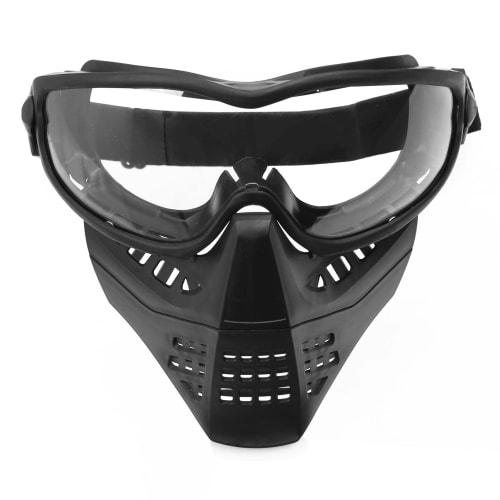 3-in-1 Anti-Fog Full Face Mask for Airsoft, Anti-Fog Lens, Face Guard (Black)