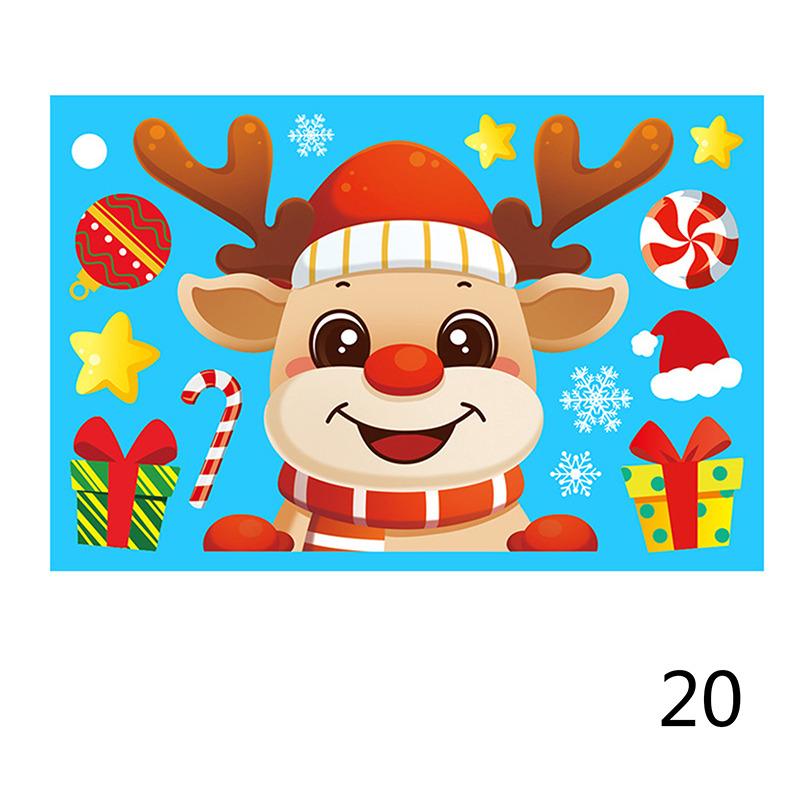 4/6pcs Window Stickers Cartoon Merry Christmas Santa Claus Xmas Tree Glass Decal Christmas Decorations for Home 2025 New Year