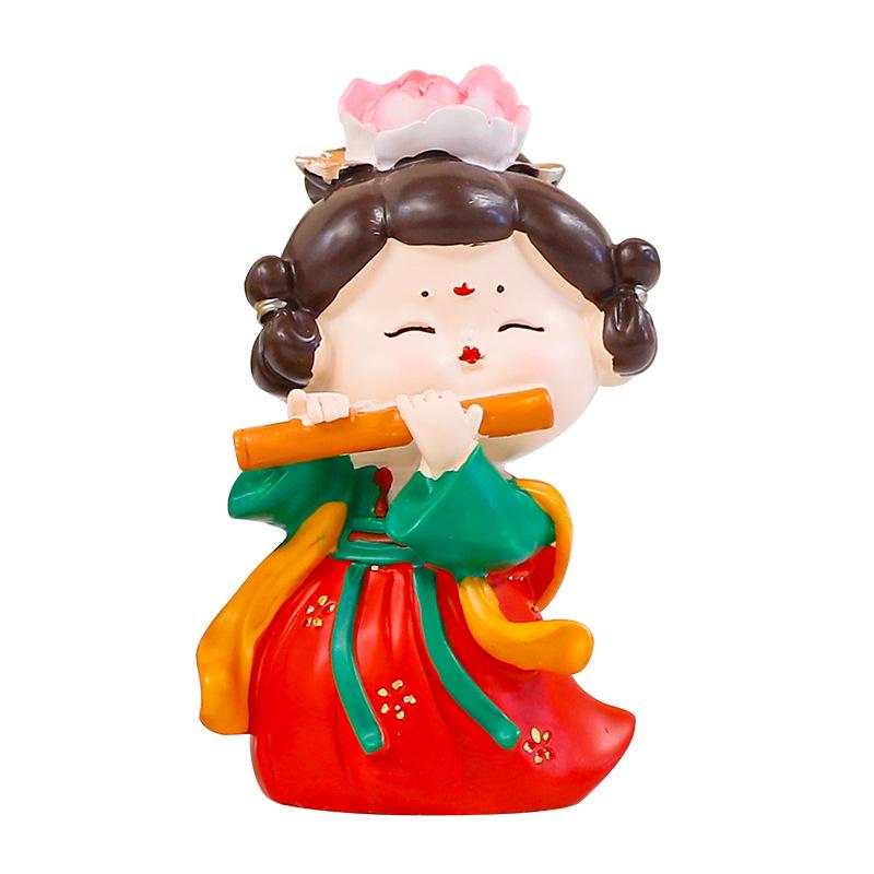 Creative Ancient Tang Lady Figurine: National Tide Style Desktop Ornament
