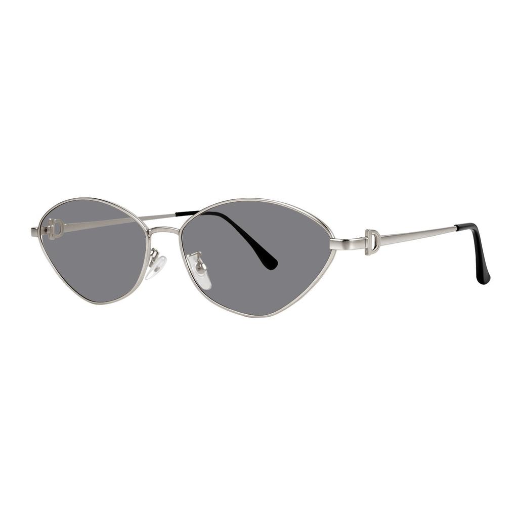 Vintage metal cat eye sunglasses women's YK millennial wind dopamine red round face sunglasses UV protection