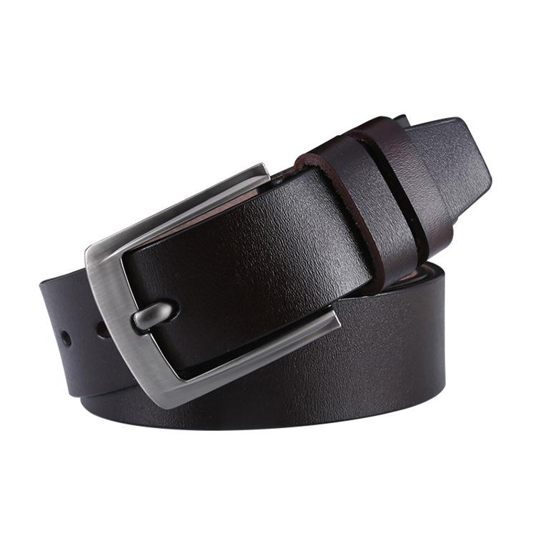 Young People'S Leisure Business Two-Layer Cowhide Belt Pin Buckle Decorative Jeans Belt
