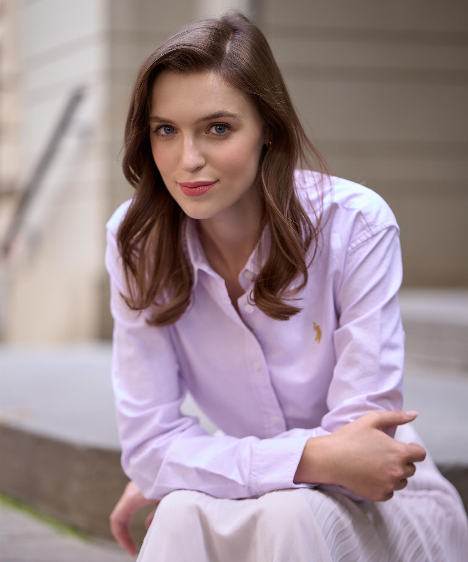 USPOLOASSN Classic Fit Cotton Oxford Shirt_Lavender