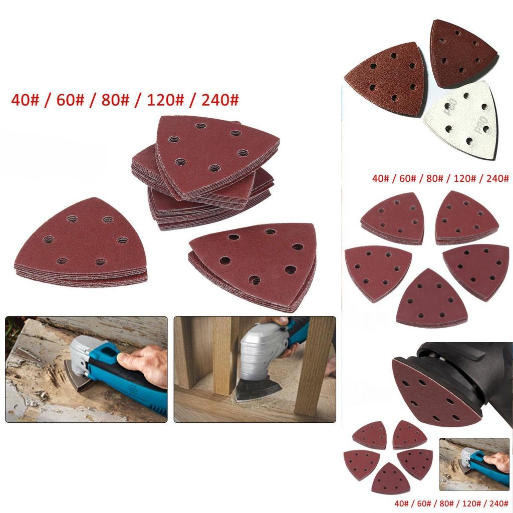 Versatile Triangle Sandpaper With Flannelette Backing 6 Holes 90*90*90mm