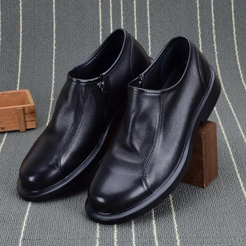 Men's shoes breathable leather single-layer leather shoes men's first-layer cowhide short boots low-top shoes Chelsea boots men's single shoes