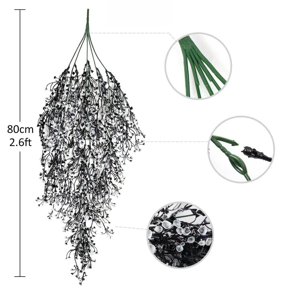 1pc Artificial Hanging Wisteria Flowers - UV Resistant Faux Plants for Home, Parties - Versatile Indoor & Outdoor Decorations