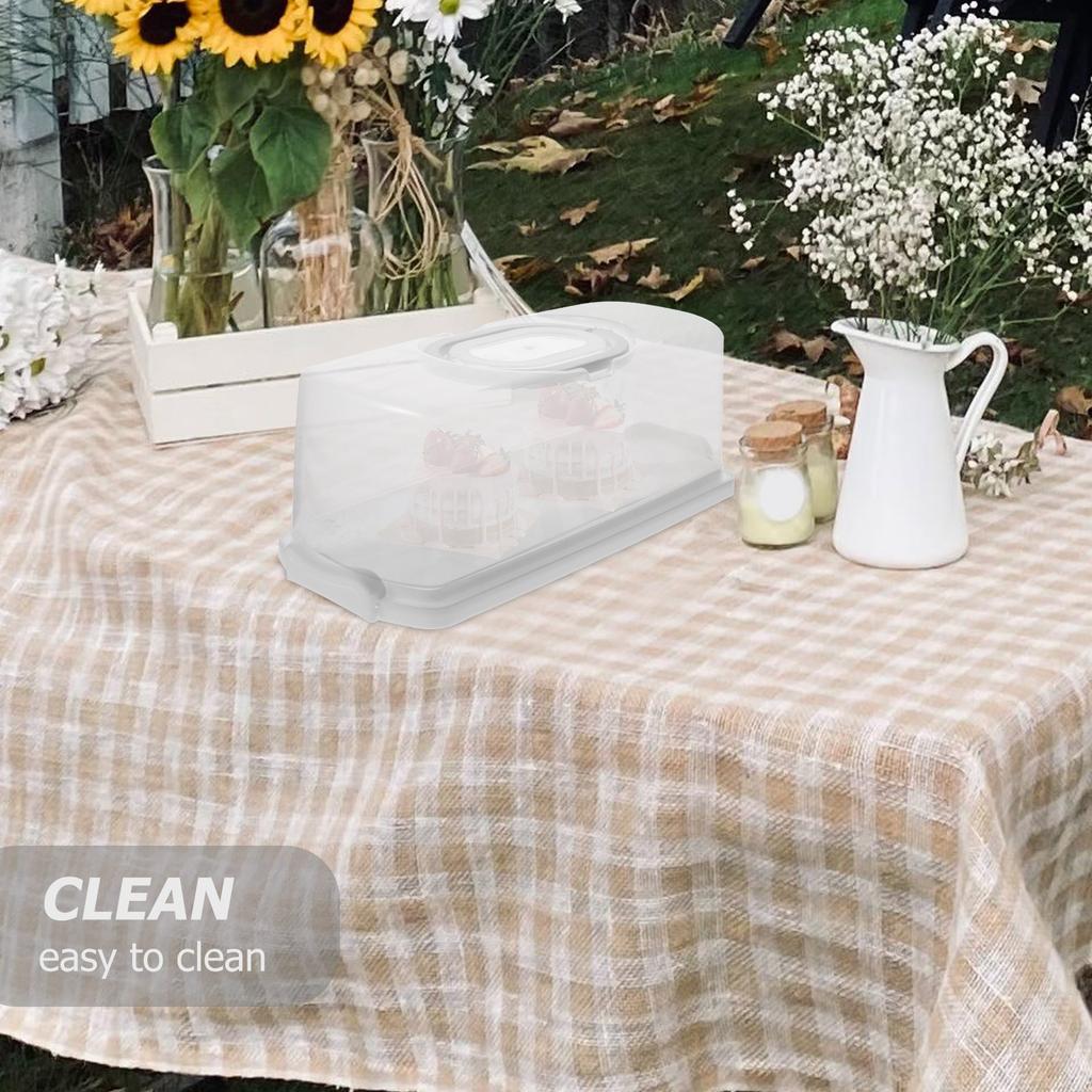 Portable Bread Storage Container Airtight Cake Container Reusable PP Material Loaf Bread Storage Box Snack