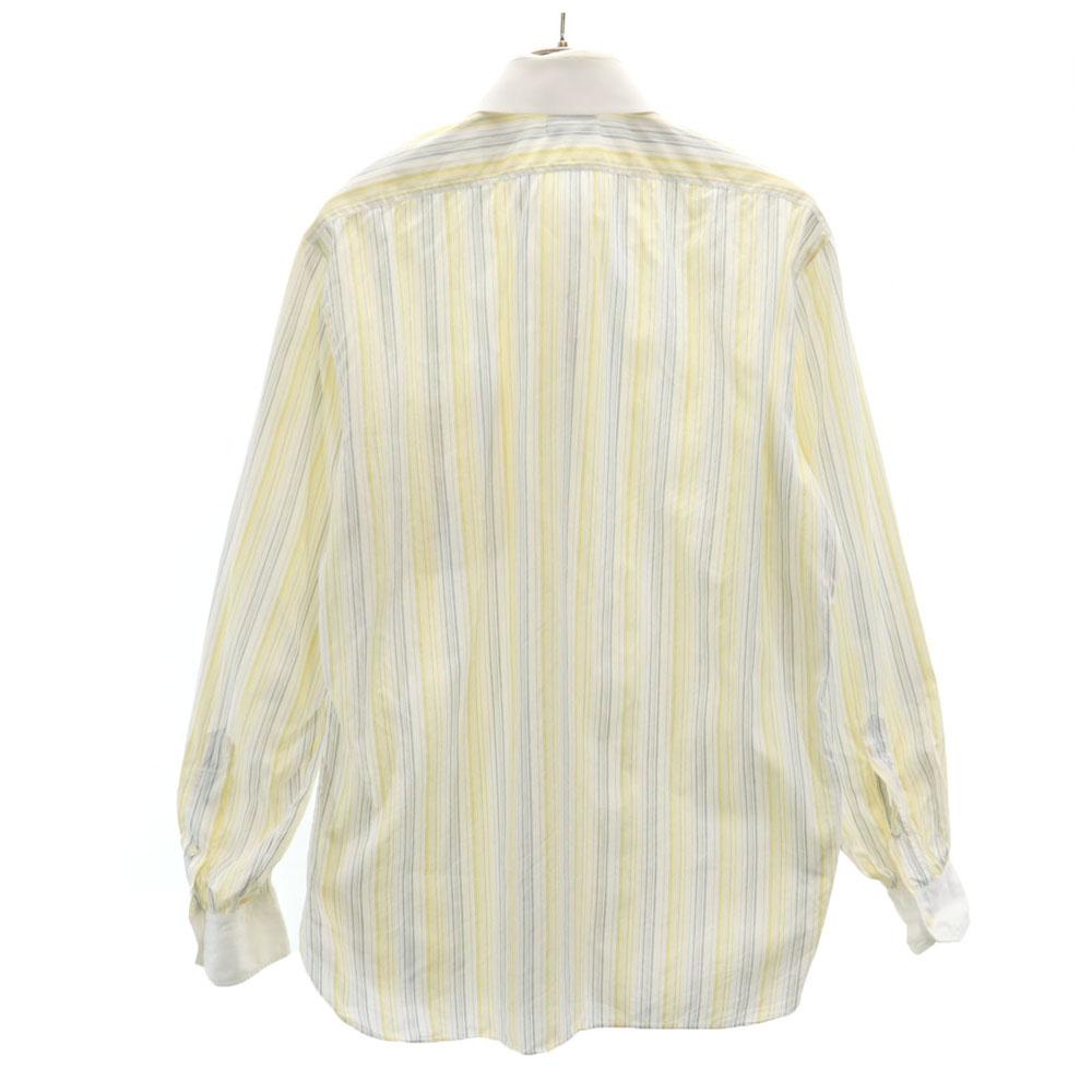 HERMES Made in France Old Striped Pattern Long sleeve shirt White etc. Men's Used