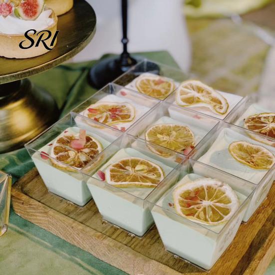 Disposable Dessert Cups for Catering 10Pcs Plastic Mousse Cup Clear Pudding Odor-free Containers Parties Weddings And Events Small Square Party Snack