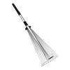 15 Tines Telescopic Lawn Rake Foldable Heavy Duty Adjustable Garden Rake for Patio Yard Gardening Work