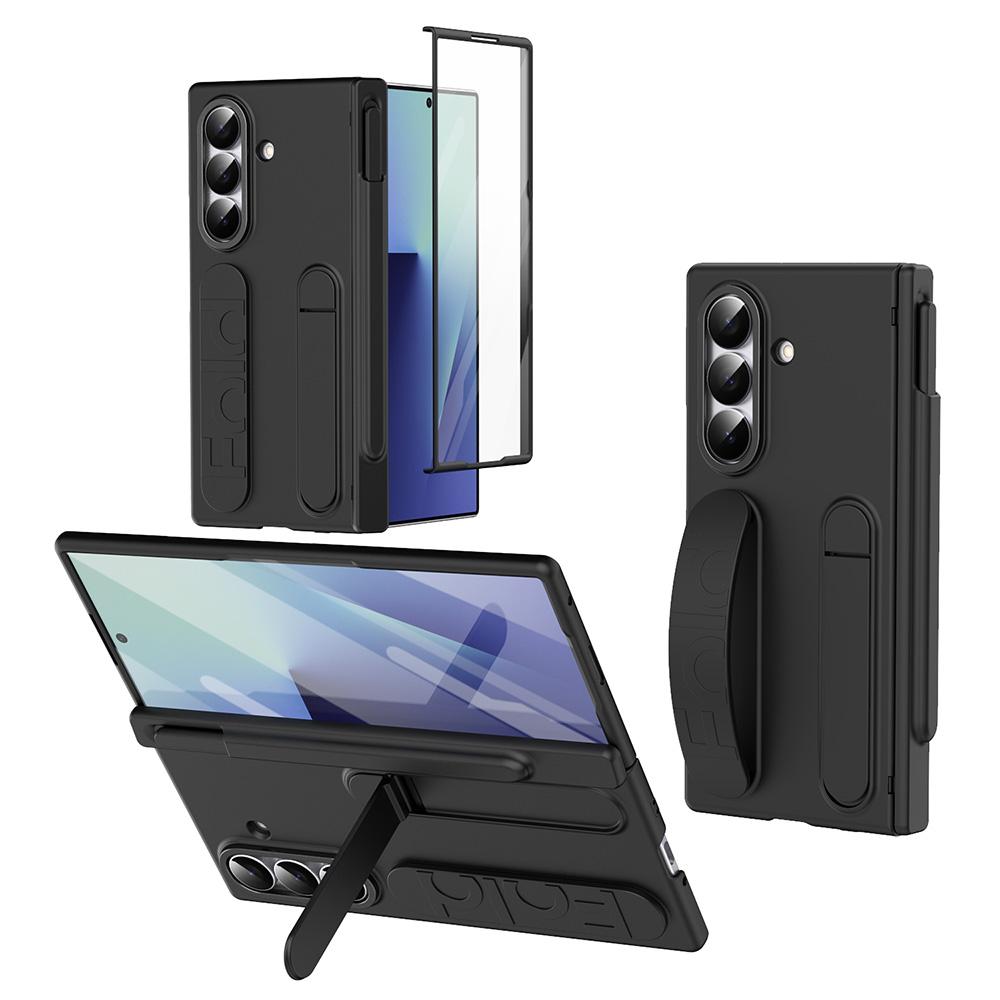 Pour Samsung Galaxy Z Fold6 5G Coque Béquille Dragonne PC Dur Housse de Téléphone avec Fente pour Stylet